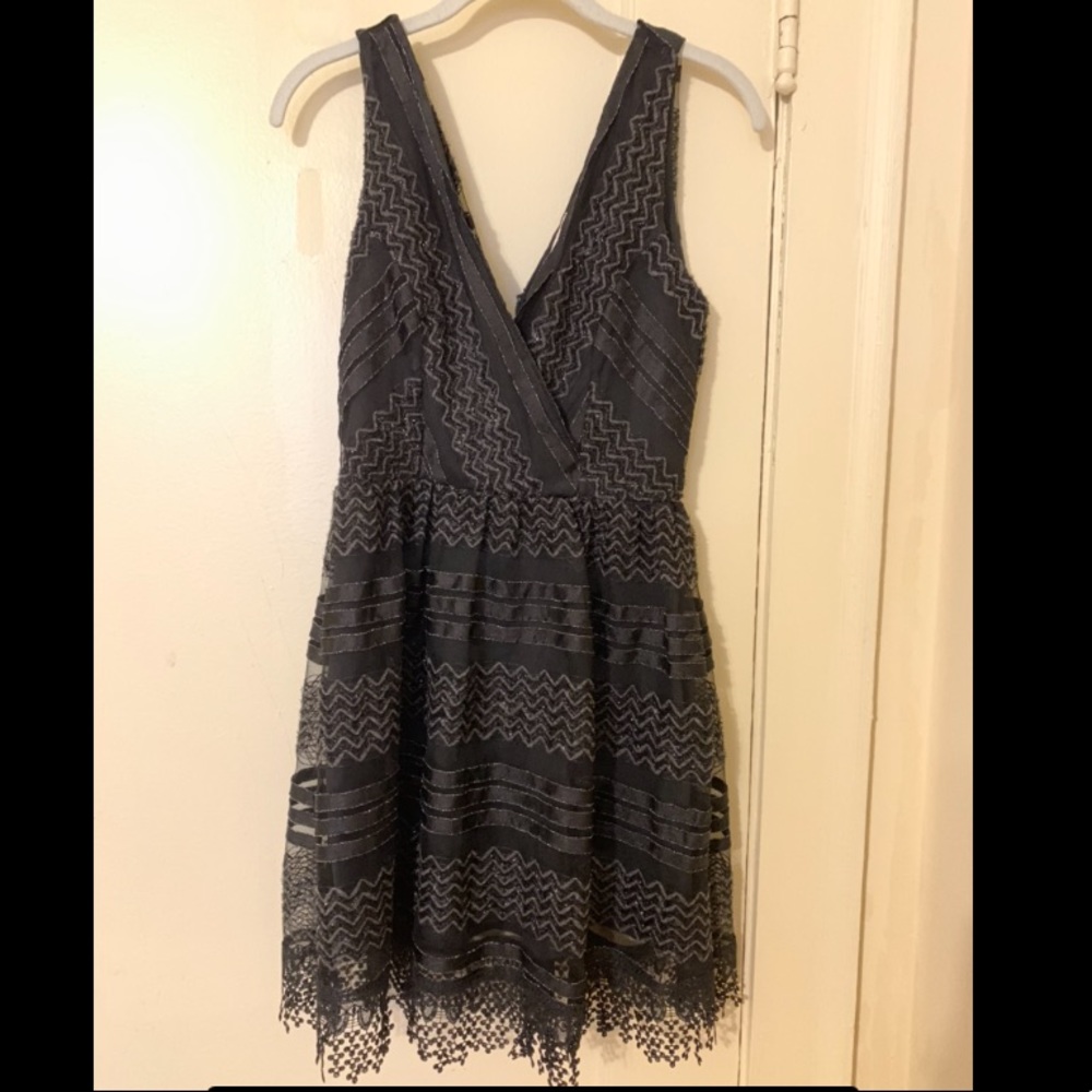 Just Me Nordstrom Lace Black Dress